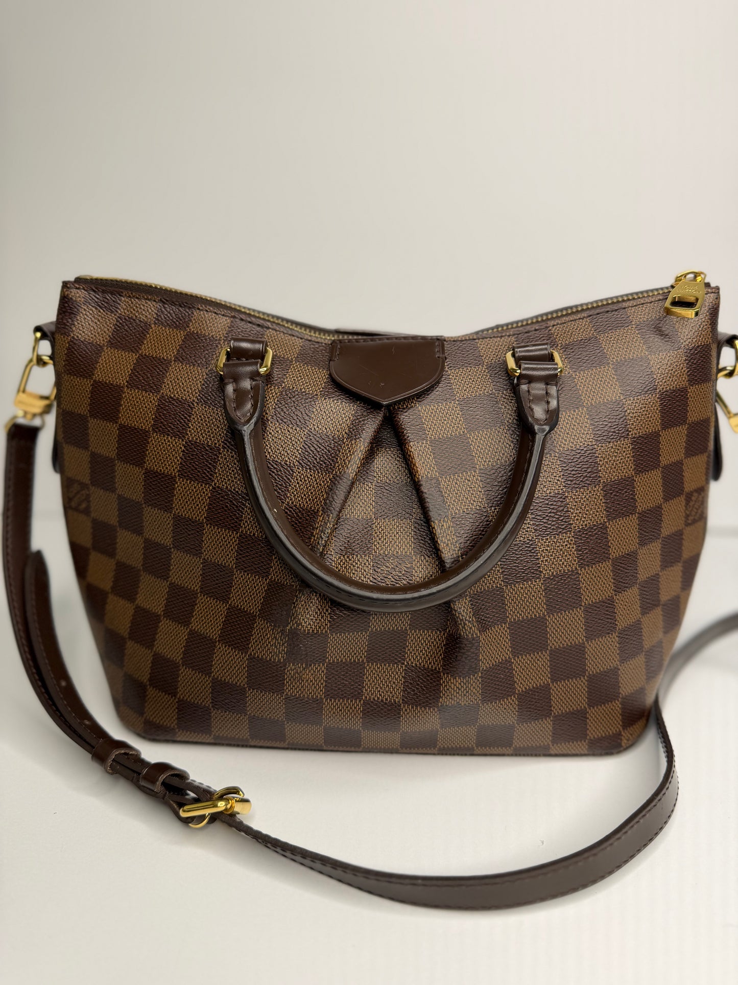Pre-owned Louis Vuitton Damier Ebene Sienna PM two way tote