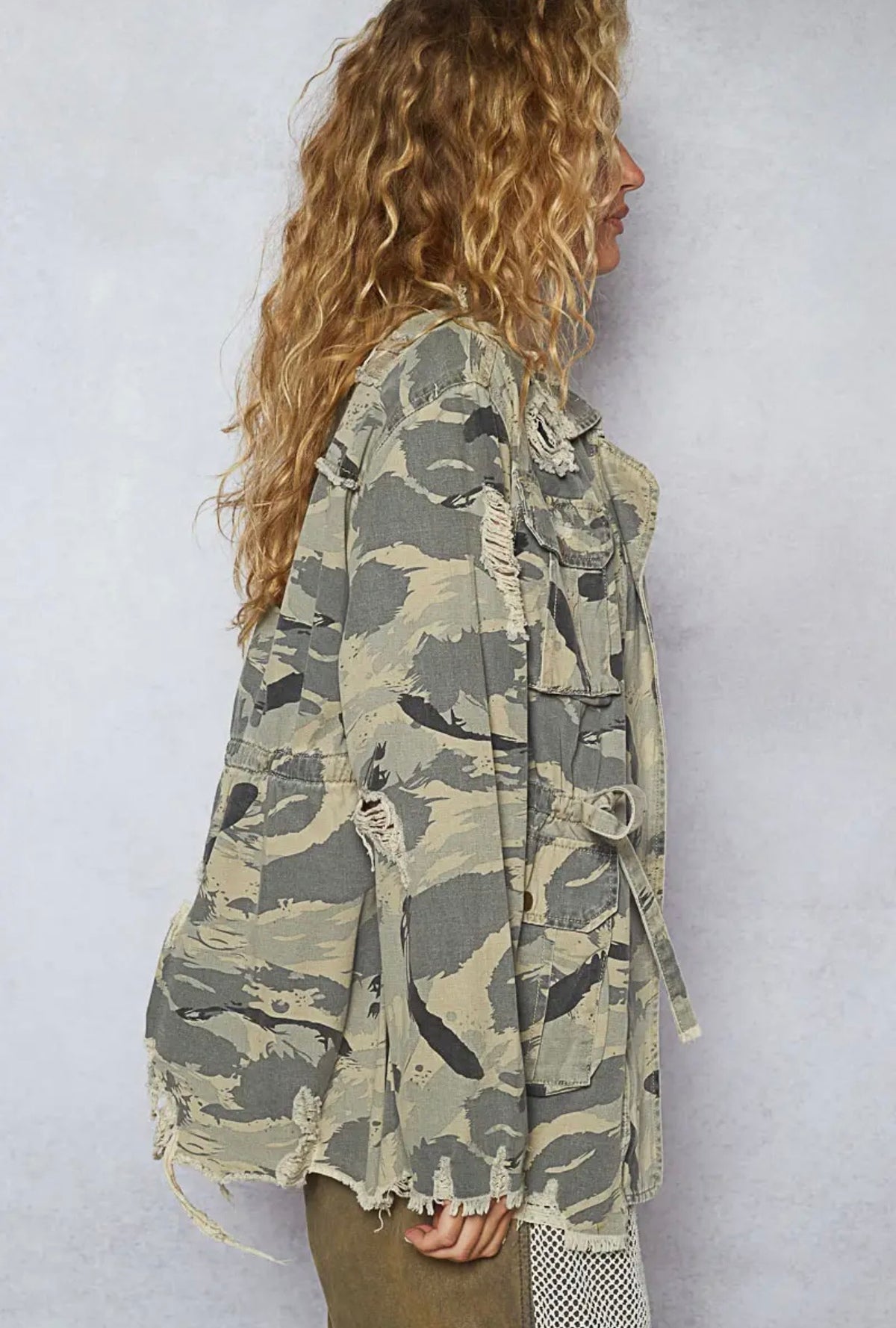 Desert Dreamer Distressed Camo Jacket