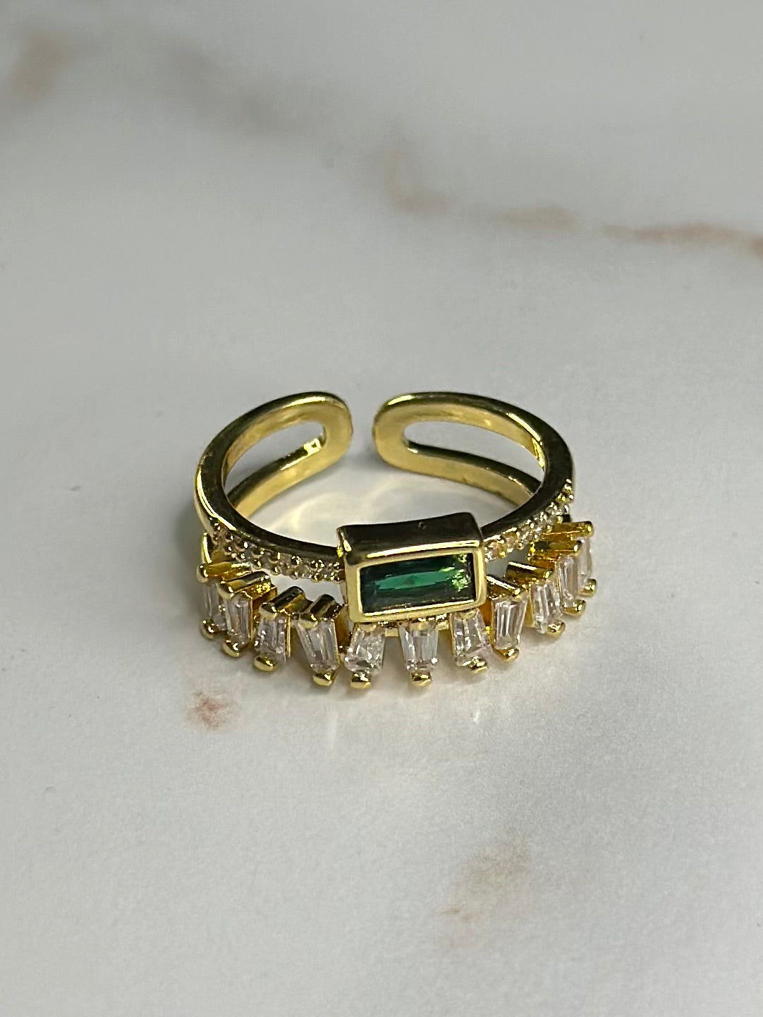 Green duo adjustable ring
