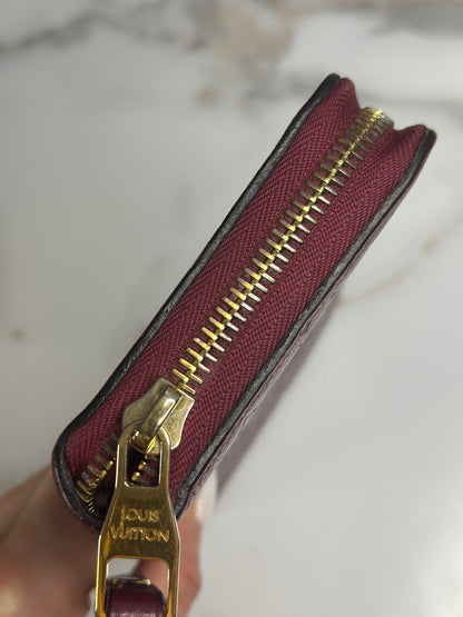 Pre-owned Louis Vuitton monogram Bordeaux Empriente leather zippy wallet