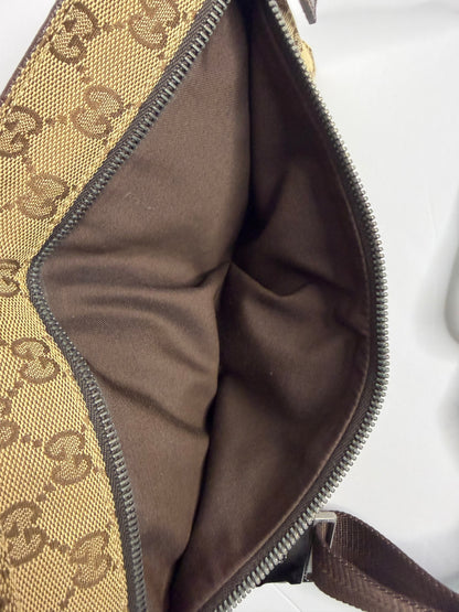 Pre-owned Gucci GG Canvas Double Pocket belt bag