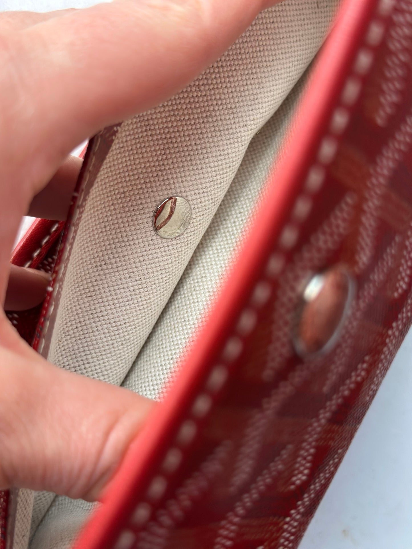 Pre-owned Goyard Red Goyardine canvas St. Louis PM tote