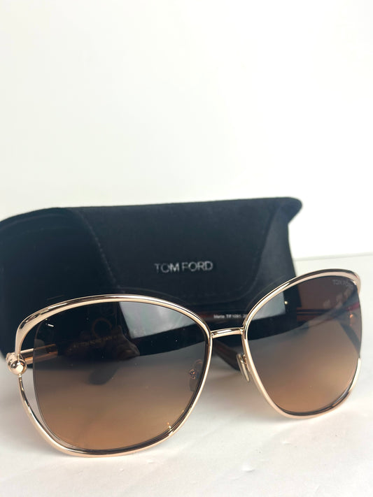 #3 Pre-Owned Tom Ford Women's Marta Shiny Gold Sunglasses