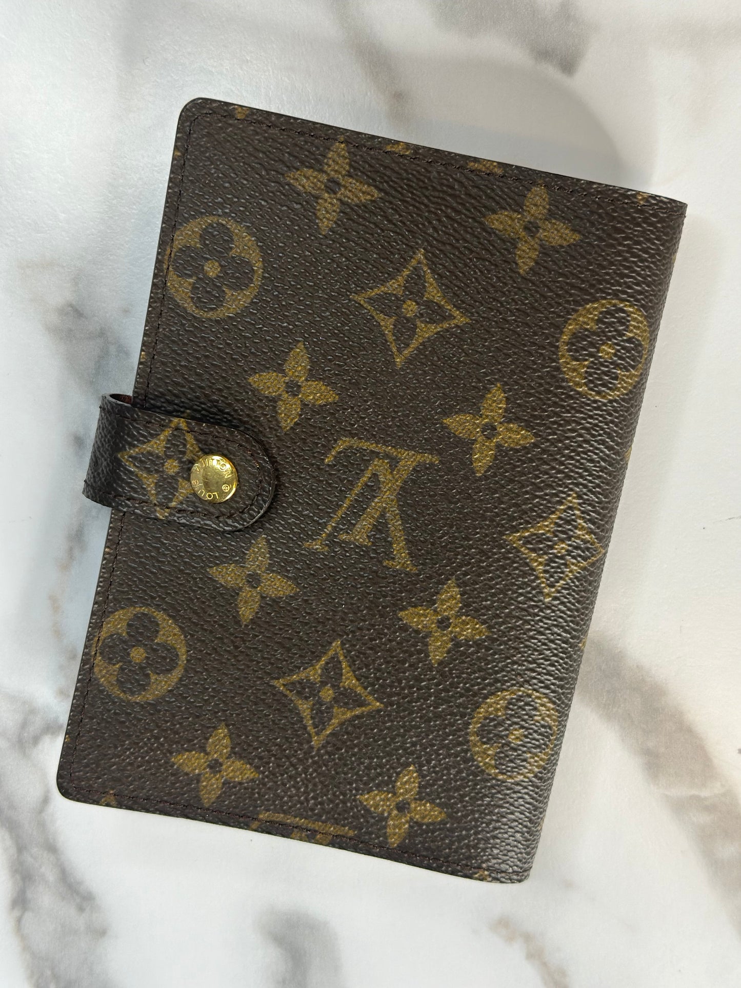 Pre-owned Louis Vuitton monogram canvas agenda PM w/paper CA0031