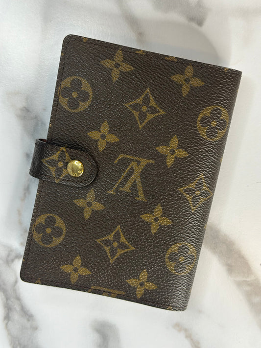 Pre-owned Louis Vuitton monogram canvas agenda PM w/paper CA0031