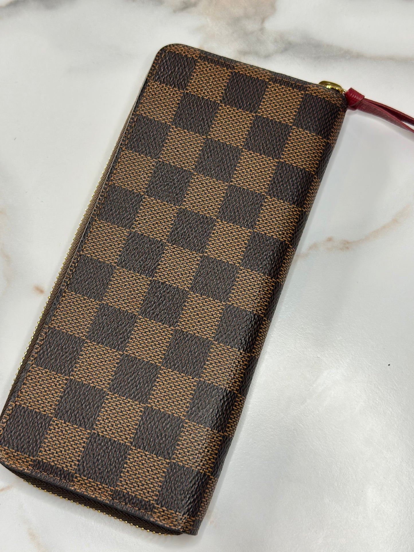 Pre-owned Louis Vuitton Damier Ebene clemence wallet