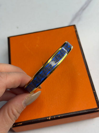 Pre-owned Hermes Emaillé Chaîne d'Ancre Bangle Bracelet GM