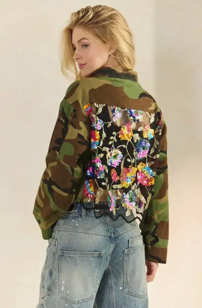 Alicia’s Camo Sequin Jacket
