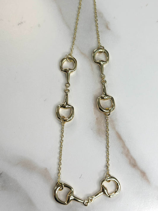 The lexintonian horsebit GLD necklace