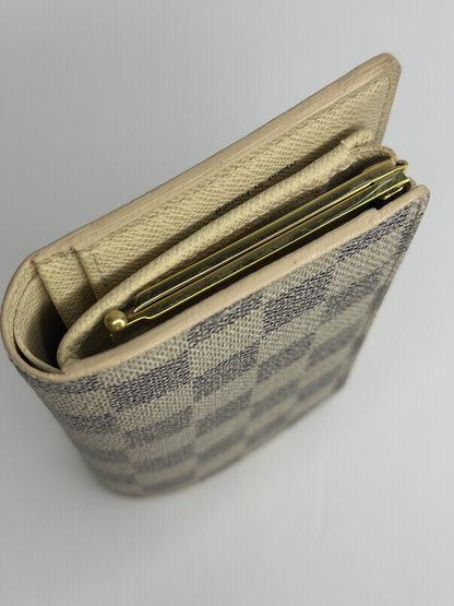 Pre-owned Louis Vuitton Damier azur French wallet