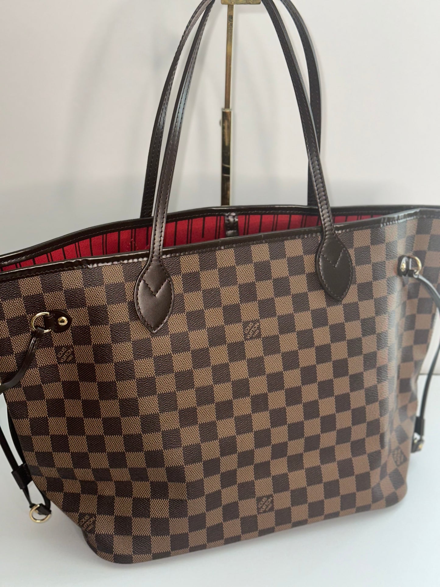 Pre-owned Louis Vuitton Damier Ebene neverfull MM tote