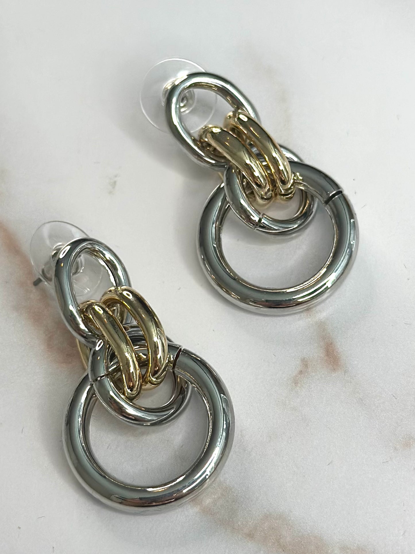 Brandi two-tone drop earrings