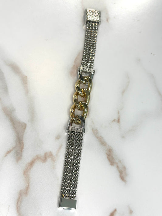 Lenox braided two tone bracelet